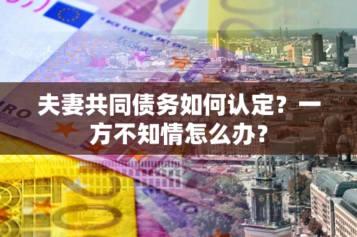 武汉夫妻共同债务如何认定？一方不知情怎么办？
