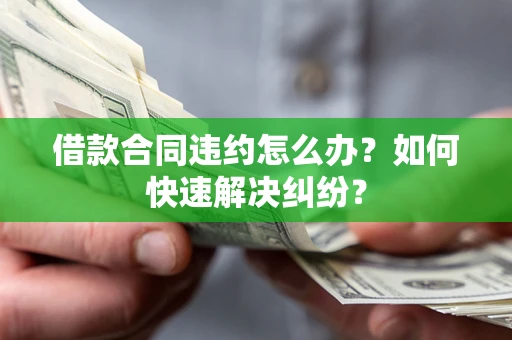 武汉借款合同违约怎么办？如何快速解决纠纷？
