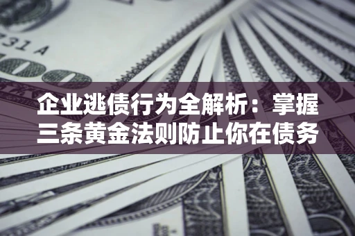 武汉企业逃债行为全解析：掌握三条黄金法则防止你在债务乱局中“踩雷”